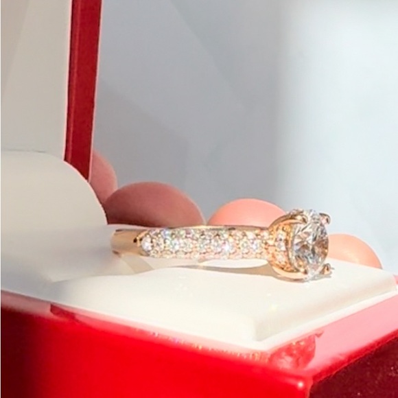 Your Boldest Yes Yet 💍  14K Rose Gold Triple Row Pavé Cathedral 🎁 - Picture 3 of 8